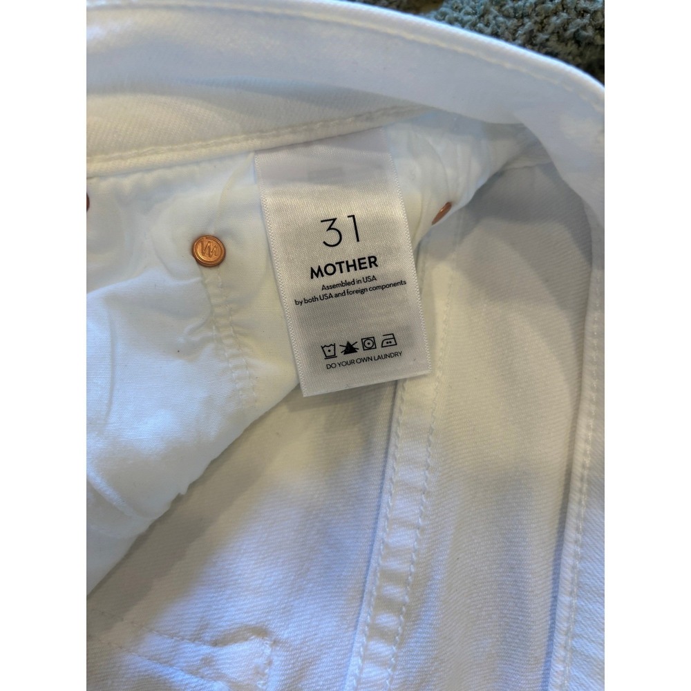 MOTHER The Insider Crop Step Fray Jeans White Fairest Of Them All 31 1157-753 - Picture 4 of 7